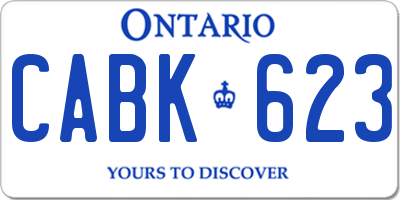 ON license plate CABK623