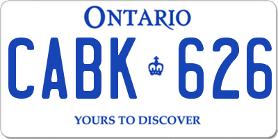 ON license plate CABK626