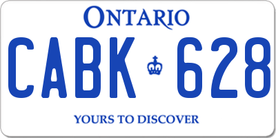 ON license plate CABK628