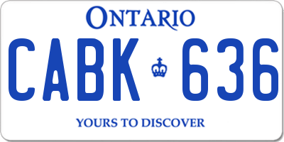 ON license plate CABK636