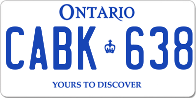 ON license plate CABK638