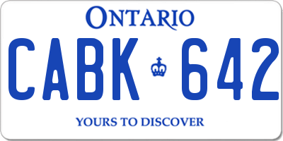 ON license plate CABK642