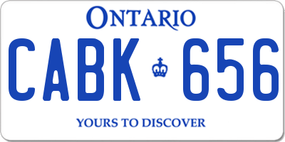 ON license plate CABK656