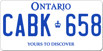 ON license plate CABK658