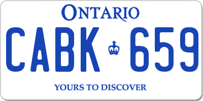 ON license plate CABK659