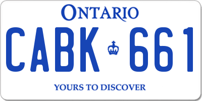 ON license plate CABK661