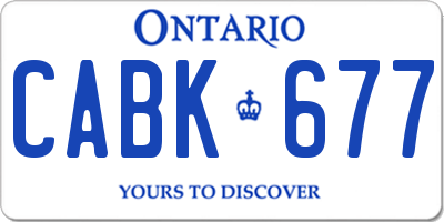 ON license plate CABK677