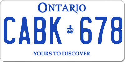 ON license plate CABK678