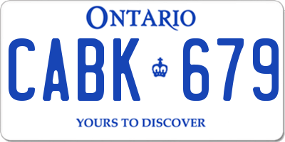 ON license plate CABK679