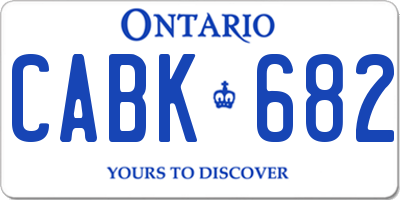 ON license plate CABK682