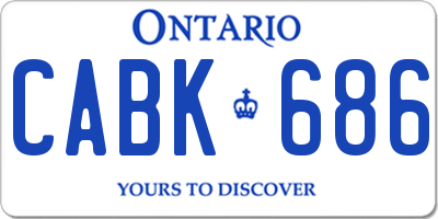 ON license plate CABK686