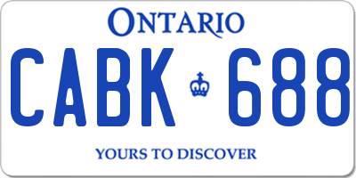 ON license plate CABK688