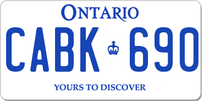 ON license plate CABK690