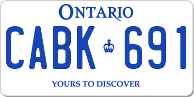 ON license plate CABK691