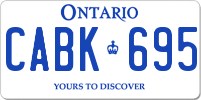 ON license plate CABK695