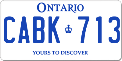 ON license plate CABK713