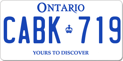 ON license plate CABK719