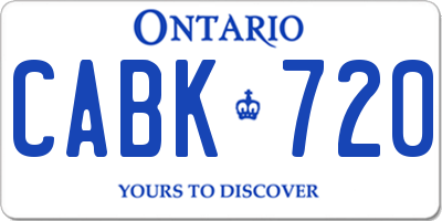 ON license plate CABK720