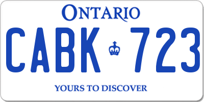 ON license plate CABK723