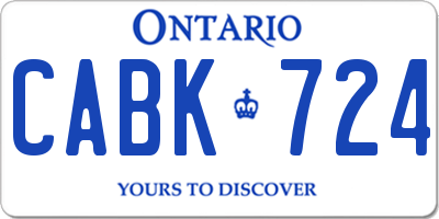 ON license plate CABK724