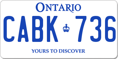 ON license plate CABK736