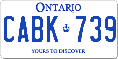 ON license plate CABK739