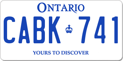 ON license plate CABK741