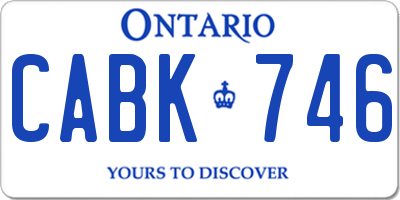 ON license plate CABK746