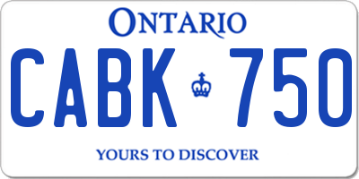 ON license plate CABK750