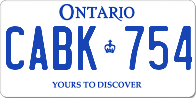 ON license plate CABK754