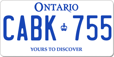 ON license plate CABK755