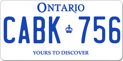 ON license plate CABK756