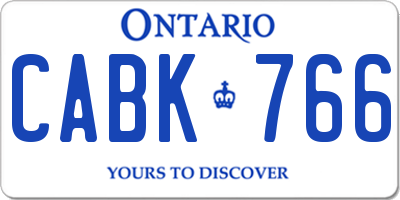 ON license plate CABK766