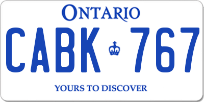 ON license plate CABK767