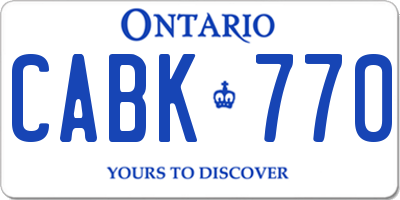 ON license plate CABK770