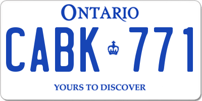 ON license plate CABK771