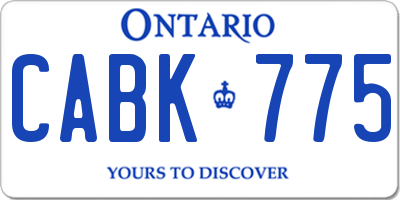 ON license plate CABK775