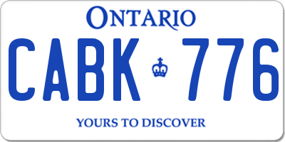 ON license plate CABK776