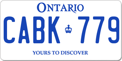 ON license plate CABK779