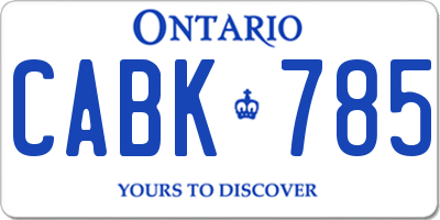 ON license plate CABK785