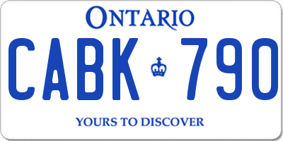 ON license plate CABK790