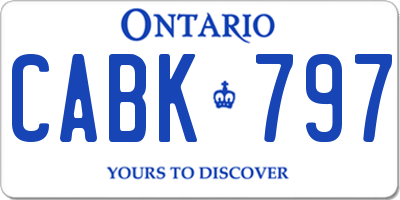 ON license plate CABK797