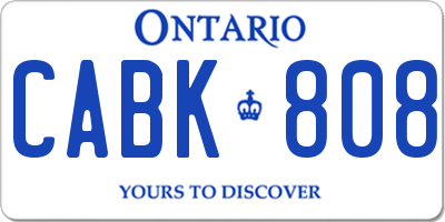 ON license plate CABK808