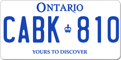 ON license plate CABK810