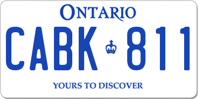 ON license plate CABK811