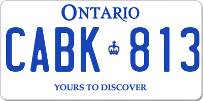 ON license plate CABK813