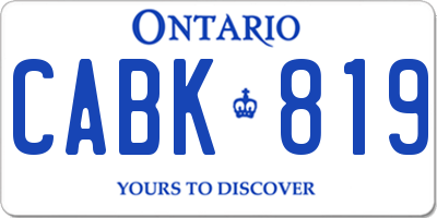 ON license plate CABK819