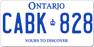 ON license plate CABK828