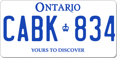 ON license plate CABK834