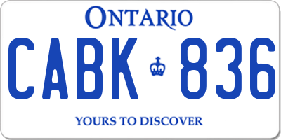 ON license plate CABK836